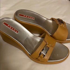 Like New Simple Prada Low Wedges